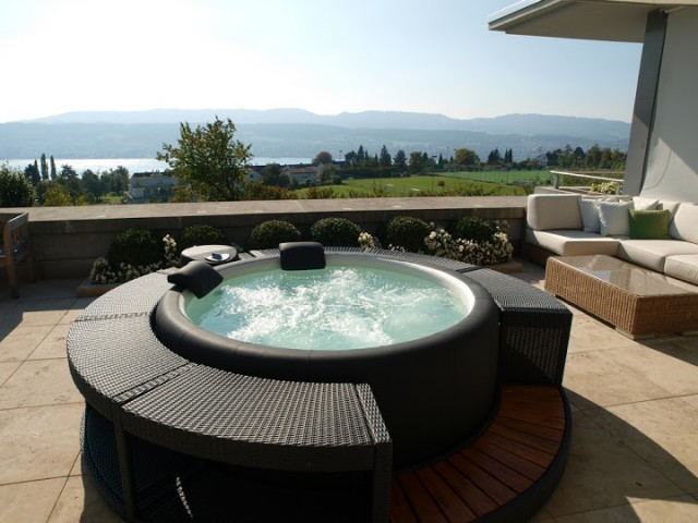 minipiscina spa terrazza